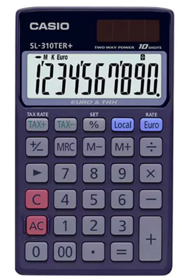 Калькулятор кишеньковий 10 розрядів темно-синій Casio (SL-310TER+-WA-EP)